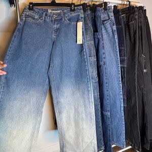 5 Pair Bundle Wide/Straight-legged Blue Jeans
